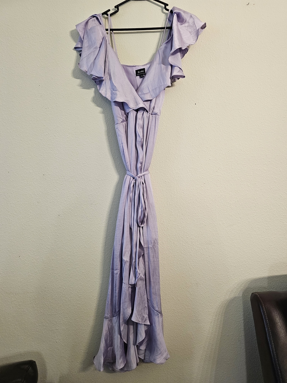 Bardot Lavender Ruffle Midi Dress